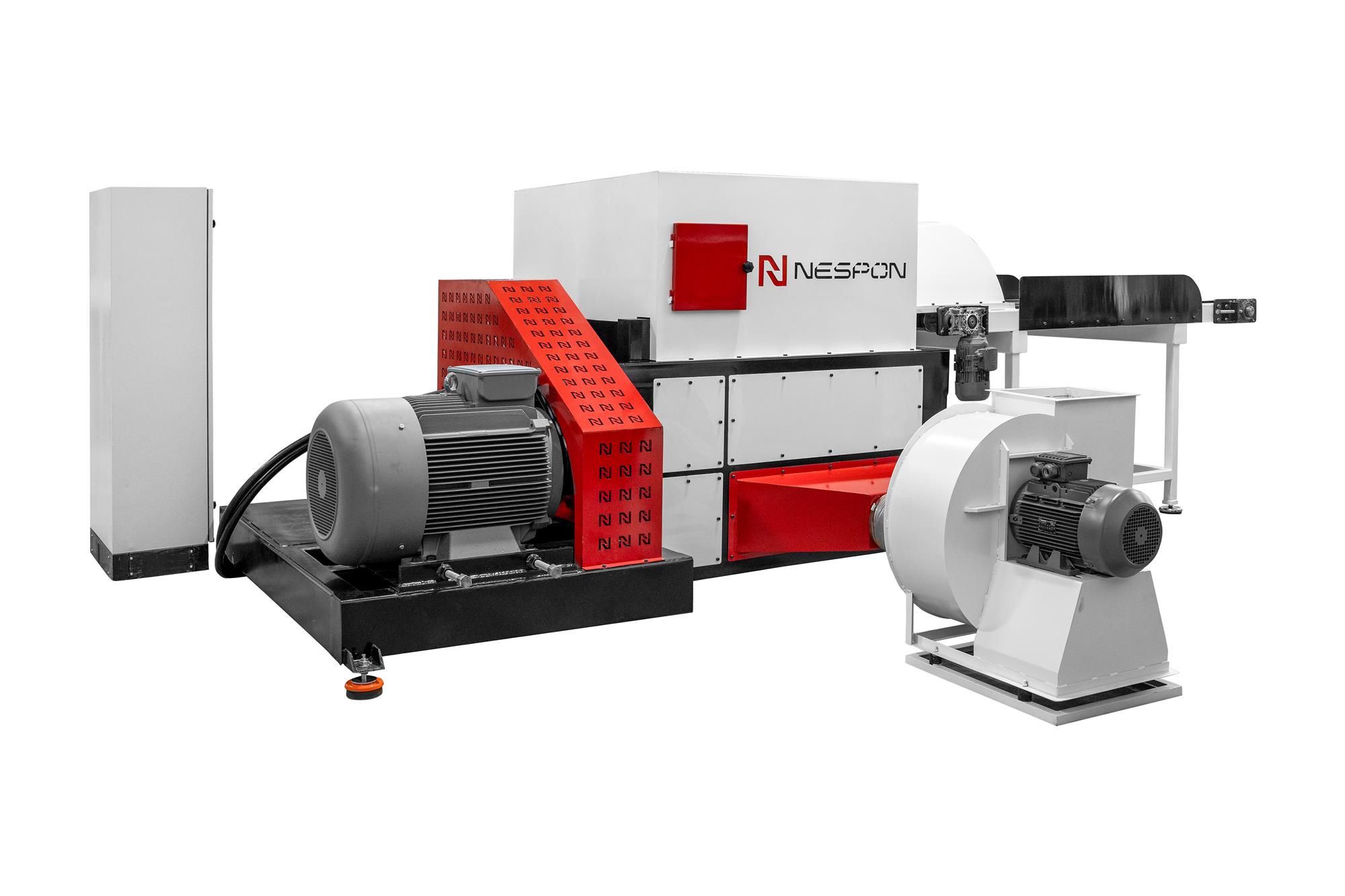 Large-volume foams are easily processed with the 90 kW drum motor. An ideal solution for high-scale production.